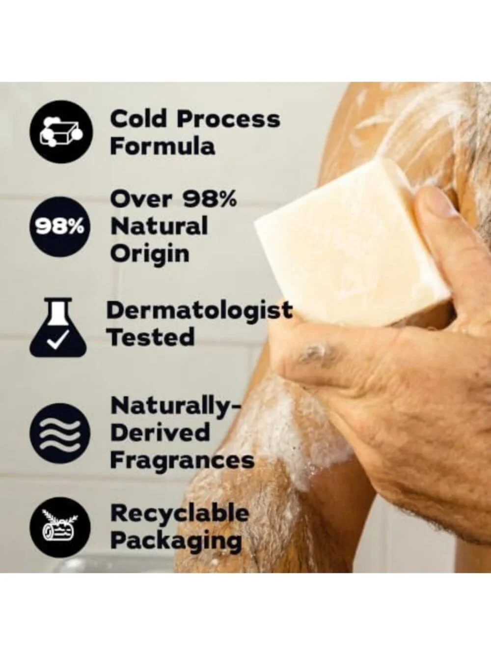 Natural Men’s Bar Soap Set - Cold Process Body Soap with Essential Oils (5 Pack)